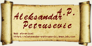 Aleksandar Petrušević vizit kartica